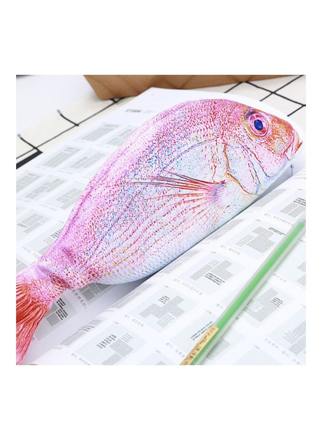 إسكدنيا حقيبة أقلام رصاص بتصميم سمكة أبيض/أحمر/وردي - Image 3