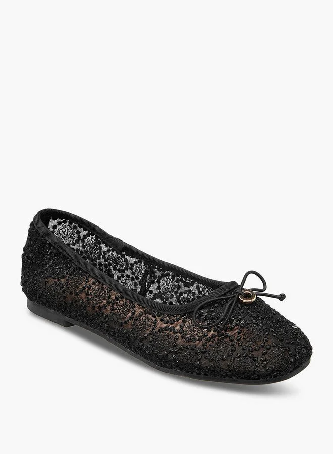 Little Missy Embroidered Ballerina with Bow Accent