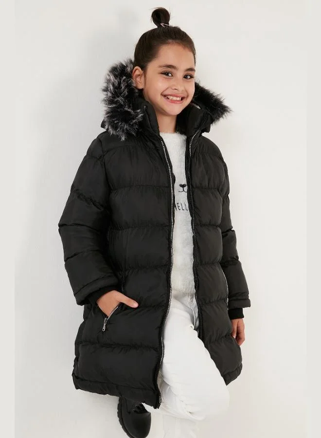 Lela Lela Girls' Waterproof Jacket with Plush Lining and Removable Hood (COAT 5761910)