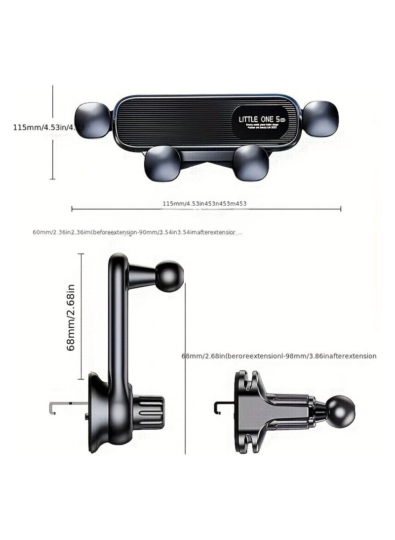 Little Ones ‌Car Phone Holder with Gravity Damping - Anti-Shake Air Vent Mount, Secure No-Drop Design & 360° Adjustable for Driving - Image 3