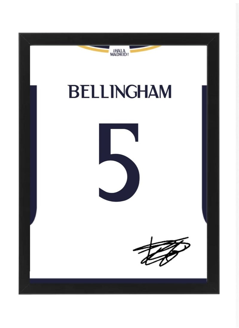 Boomah Accessories Jude Bellingham Real Madrid Autographed Jersey 2023-24 Poster with Frame 30x40cm 