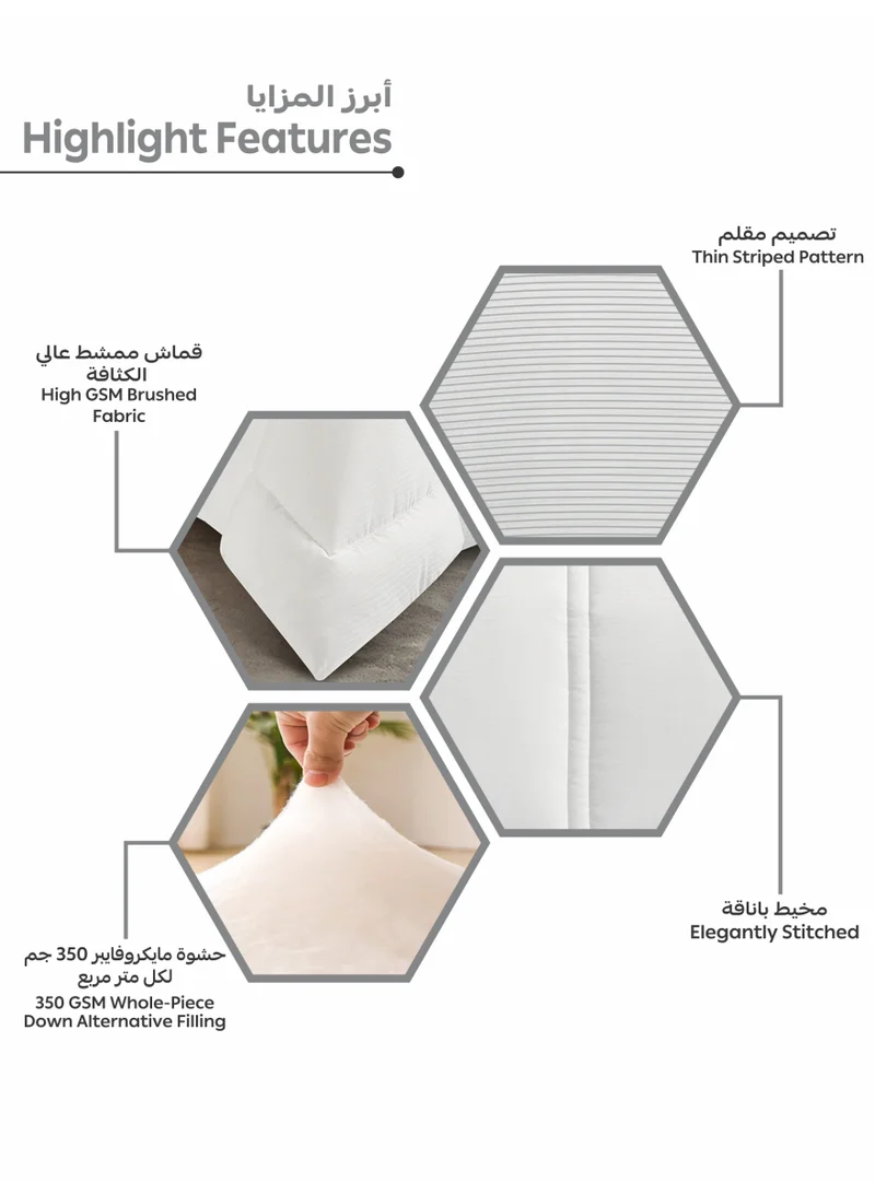 دوناتيلا طقم مفرش فندقي 6 قطع مزدوج 240×260 سم أبيض