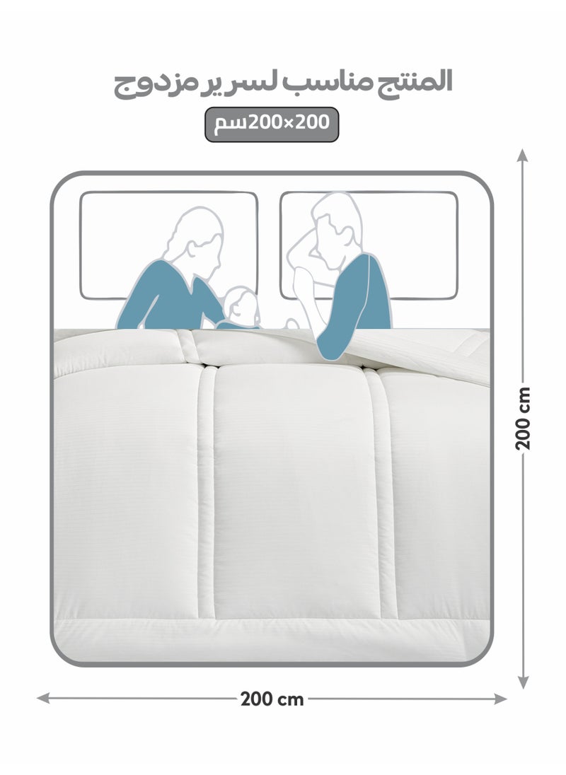 Donetella Bedding Comforter Set King Size, 6-Pcs Bed Set Fits 200x200 Cms -Hotel Striped  Bedding Set-All Season- Brushed Microfiber (طقم مفرش سرير فندقي)  - Image 3