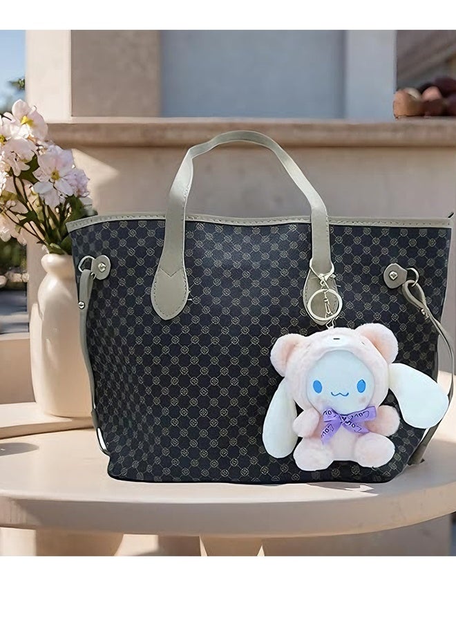 Sanrio Lovely Plush Toys Doll Keychain Short plush bear costume Cinnamoroll 15cm Plush Doll for Backpack,car,stationery box pendant - Image 3