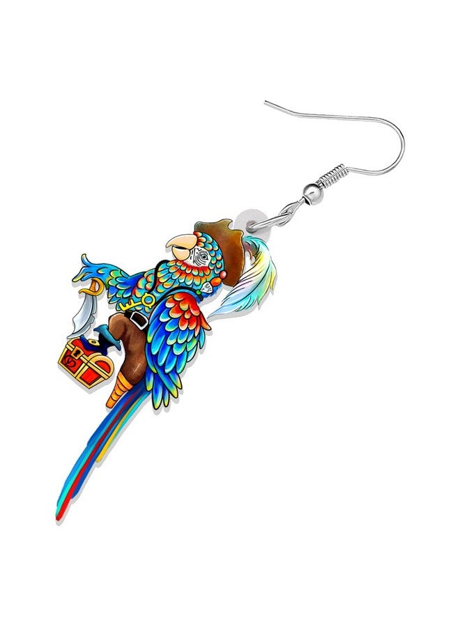 BONSNY Acrylic Drop Dangle Sweet Parrot Bird Earrings Jewelry For Women Gift Charms Accessories Original Design (Ocean) - Image 4