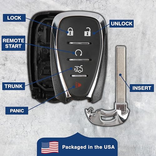 KeylessOption 2X Keyless Option Remote Car Key Fob Shell Case for Chevrolet (HYQ4EA) - Image 5