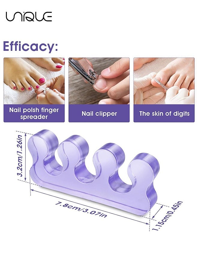 Unique 2-Pairs Pedicure Toe Spacers, Toe Separators for Nail Polish, Toe Separators Use for Separation of Toenails or Nails As Well As Relieve Orthopedic Bunion Symptoms (Blue, Purple)  - Image 2