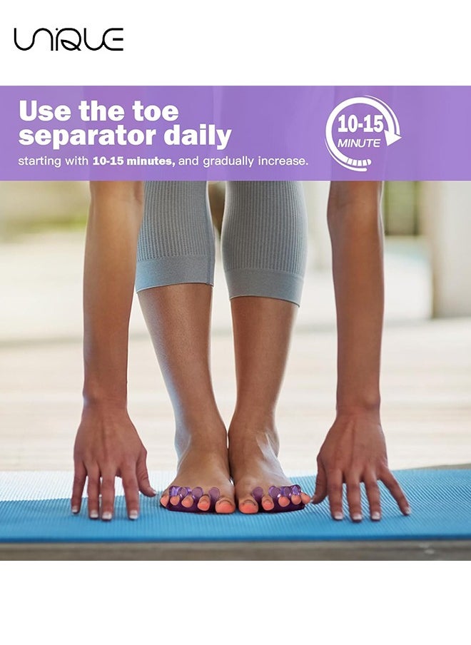Unique - 2-Pairs Pedicure Toe Spacers, Toe Separators for Nail Polish, Toe Separators Use for Separation of Toenails or Nails As Well As Relieve Orthopedic Bunion Symptoms (Blue, Purple) - Image 1