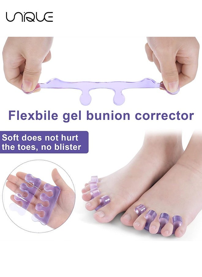Unique 2-Pairs Pedicure Toe Spacers, Toe Separators for Nail Polish, Toe Separators Use for Separation of Toenails or Nails As Well As Relieve Orthopedic Bunion Symptoms (Blue, Purple)  - Image 5