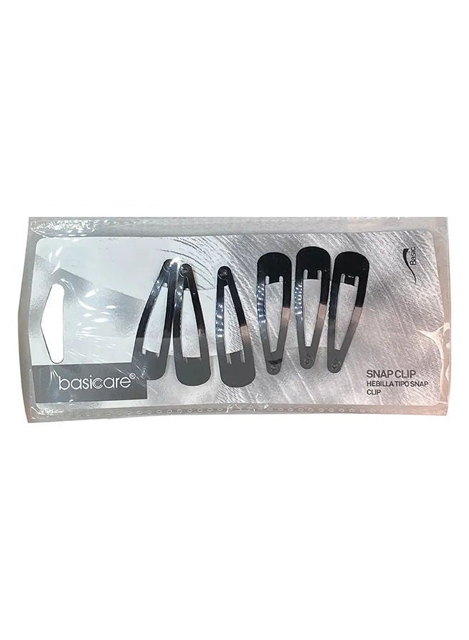 Basicare مشبك سناب أسود BC3460، 6 قطع