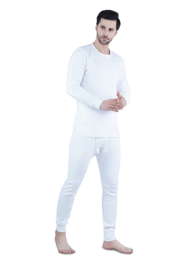 White Leaf Men’s Winter Innerwear 2PC Set White WLMWIWUG-15-S | 100% Cotton 240 GSM Thermal Wear | Warm Breathable Body Fit | ECAS Certified - Image 3