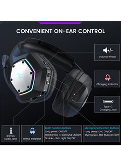 EKSA EKSA E1000WT Wireless Gaming Headset for PC PS4 PS5 Switch Xbox one  - Image 5