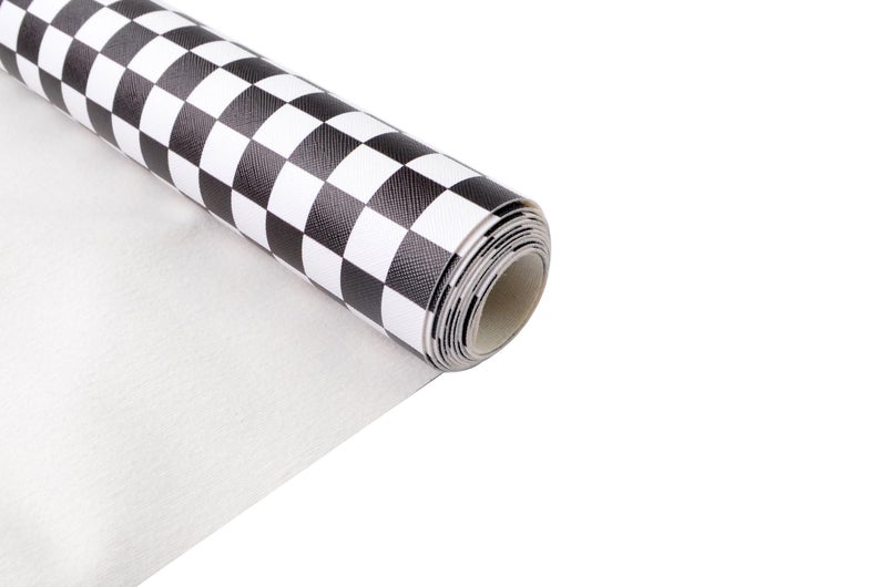 Wento Soft Faux Leather Rolls 15â€ x 54â€ Checker PU Leather Sheets Roll Very Suitable for Leather Crafts,Coversï¼ŒHolster,Wallet - Image 1