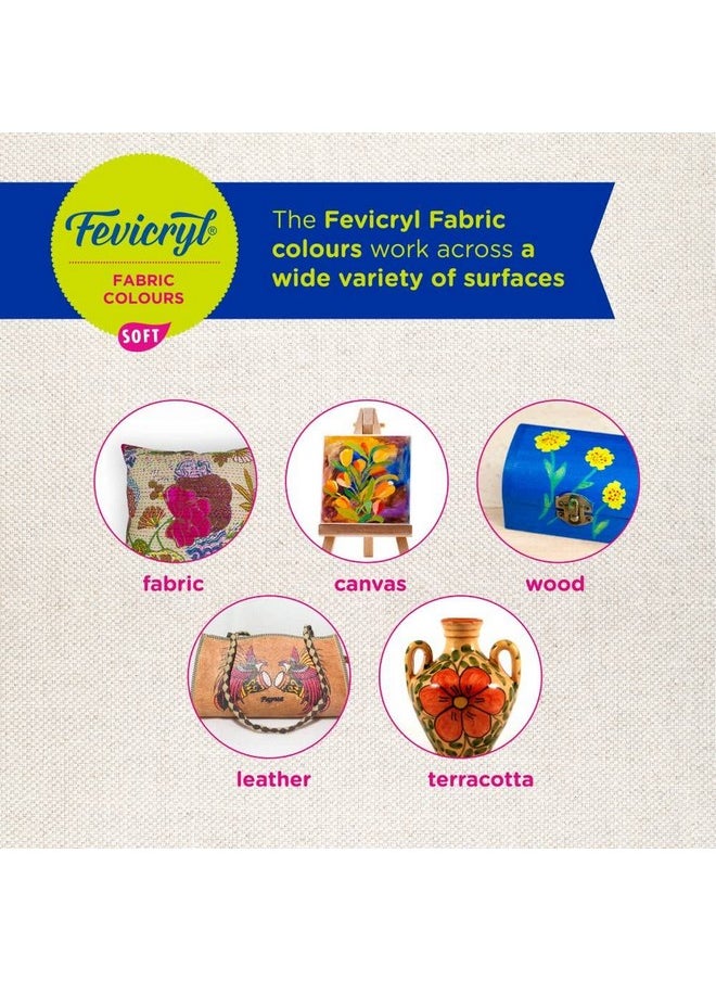 Pidilite Pidilite Fevicryl Fabric Colour Kit- 20ml for Fabric Painting (10 X 20ml, Multicolour), Diwali Gift for artists, children, boys & girls  - Image 4