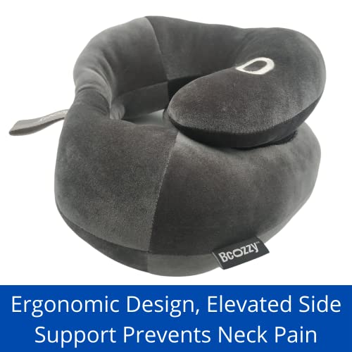 BCOZZY Neck Brace Pillow - Patented Relief for Neck Pain and Supportive Sleep-Soft, Washable, and Adjustable for Comfortable Resting. Gray Large - Image 4