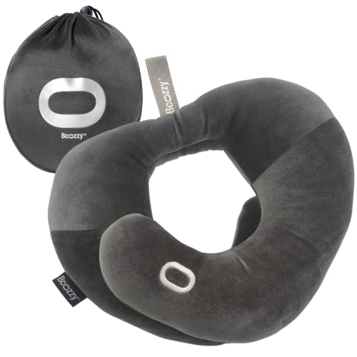 BCOZZY Neck Brace Pillow - Patented Relief for Neck Pain and Supportive Sleep-Soft, Washable, and Adjustable for Comfortable Resting. Gray Large - Image 1