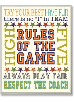 Stupell Industries Stupell Industries Home Decor Collection The Kids Room by Rules of The Game Orange Rectangle Wall Plaque 
