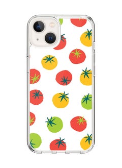 Classic Clear Case for Apple iPhone 14 Hybrid Soft Case Flexible Edges Anti Drop TPU PC Gel Thin Transparent Cover [ Designed for Apple iPhone 14 ] - Different Tomatoes Full Print