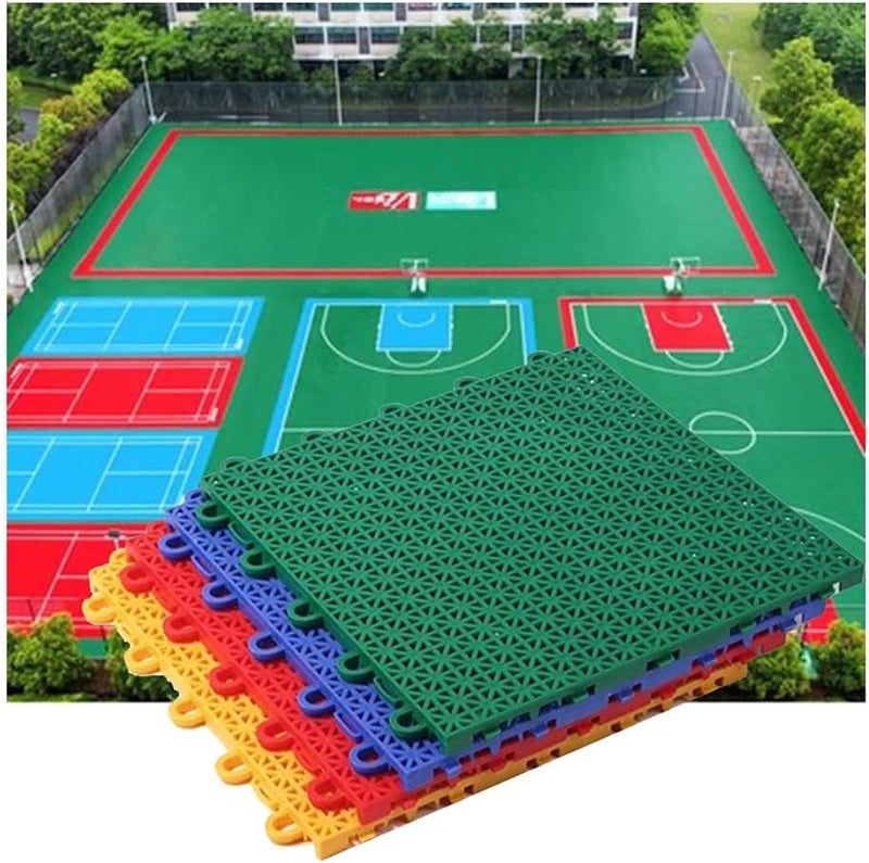 Floor Tiles 25Cm Modular Interlocking Floor Tiles, Deck Pool Yard Basements Gyms Garage Floor Covering Tiles, Easy to Install,Orange,1PCS - Image 1