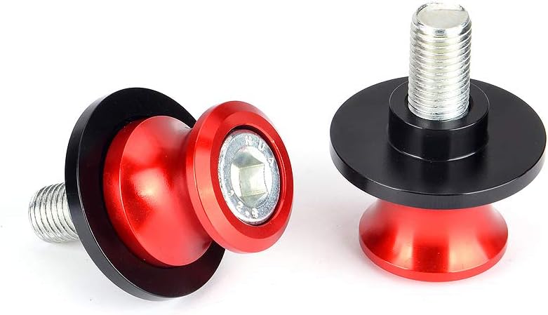 Goldfire 2pcs 10MM M10 X1.25 Motorcycle Swing arm Sliders Spools CNC Swing Arm Stand Screw for FZR 1000/600R/400 for Kawasaki Z750 /Z750S/ Z750R /ER-6F /ER-6N / Duke 125/200/390 (Red) - Image 3