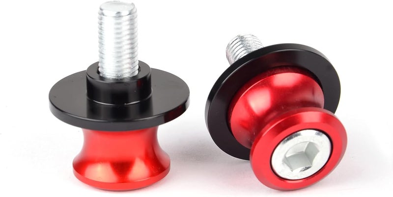 Goldfire 2pcs 10MM M10 X1.25 Motorcycle Swing arm Sliders Spools CNC Swing Arm Stand Screw for FZR 1000/600R/400 for Kawasaki Z750 /Z750S/ Z750R /ER-6F /ER-6N / Duke 125/200/390 (Red) - Image 5
