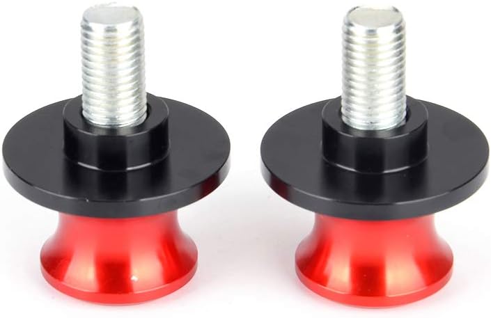 Goldfire 2pcs 10MM M10 X1.25 Motorcycle Swing arm Sliders Spools CNC Swing Arm Stand Screw for FZR 1000/600R/400 for Kawasaki Z750 /Z750S/ Z750R /ER-6F /ER-6N / Duke 125/200/390 (Red) - Image 2