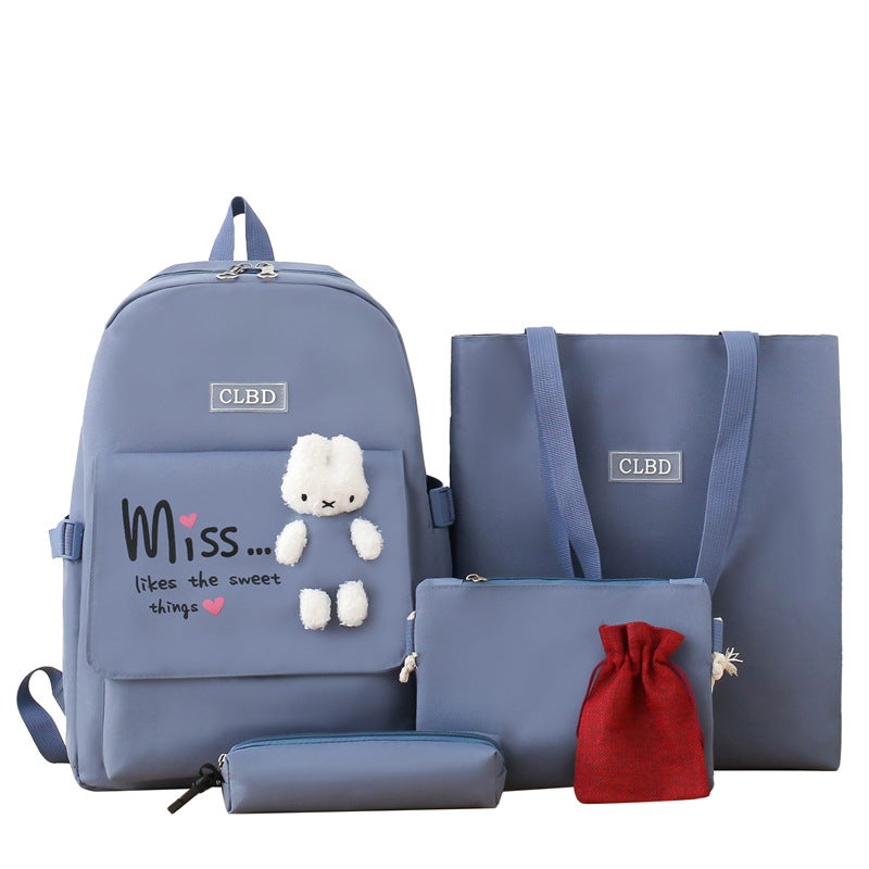 Korean Style Girl Backpack, Large Capacity Oxford Cloth, Simple Double Shoulder Bag - Image 5