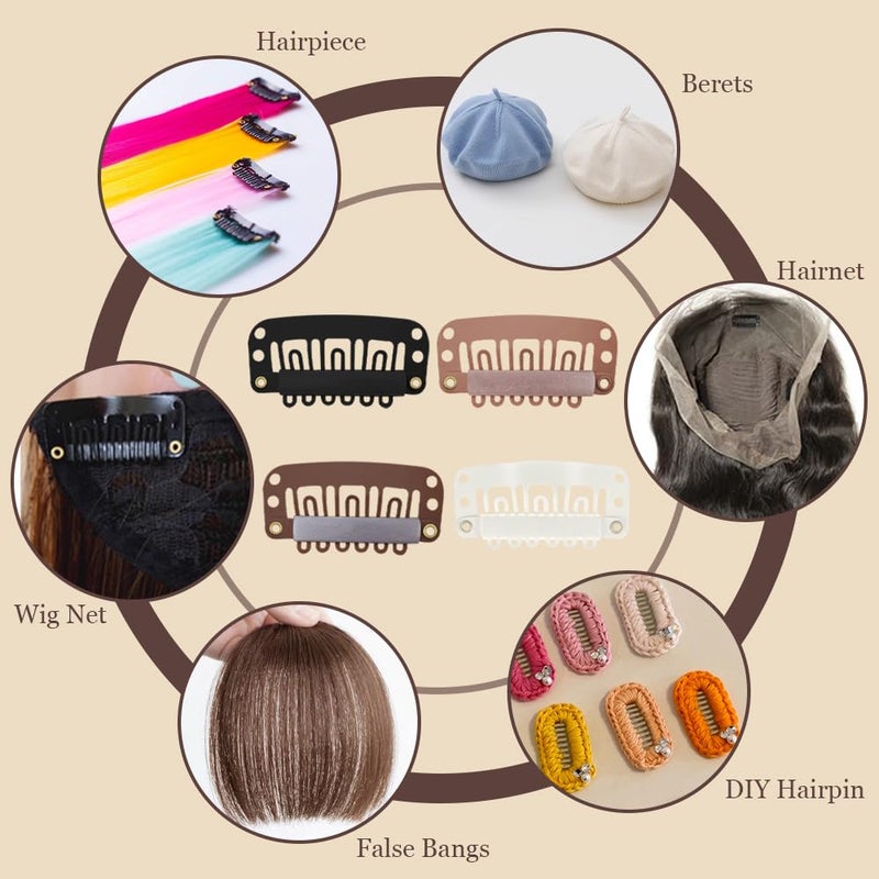 TRKETK 60 Pieces Metal Wig Clips Teeth Clips Combs with Soft Rubber Combs Clips for Fixing Wigs Hair Clips for DIY Hair Extension - Image 3