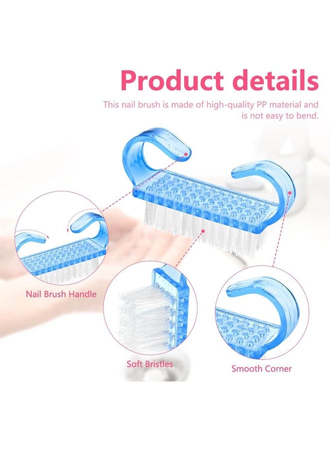 Nail Brush, 6Pcs Nail Cleaning Scrubbing Brush with Soft Bristles, Nail Grip Nails Brushes Fingernail Brushes with Plastic Handle Nails Dust Cleaner Tools for Hands Feet Nails Nail Art Salon - Image 2