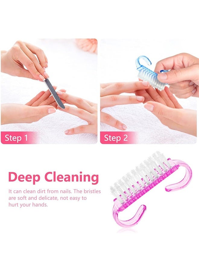 Nail Brush, 6Pcs Nail Cleaning Scrubbing Brush with Soft Bristles, Nail Grip Nails Brushes Fingernail Brushes with Plastic Handle Nails Dust Cleaner Tools for Hands Feet Nails Nail Art Salon - Image 3