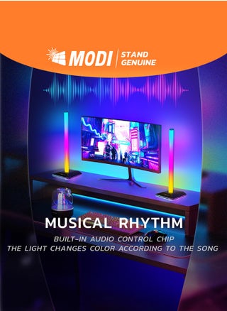 Smart LED Light Bars, RGB Flow Light Bar, Gaming Lights, Ambient Lighting with 40 Scene Modes and Music Sync Modes,Bluetooth Color Light Bar for Gaming Setup, Entertainment, PC, TV, Room Decor - pzsku/ZC24224EF8F39F78331F1Z/45/1750880179/32f73f61-1e56-4826-87df-190472735751