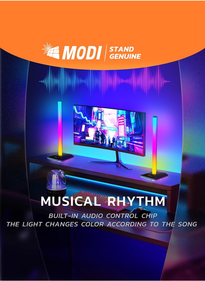Smart LED Light Bars, RGB Flow Light Bar, Gaming Lights, Ambient Lighting with 40 Scene Modes and Music Sync Modes,Bluetooth Color Light Bar for Gaming Setup, Entertainment, PC, TV, Room Decor