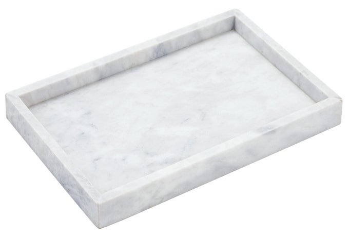 12X8 REAL NATURAL MARBLE VANITY TRAY GENUINE MARBLE STORAGE TRAY FOR COSMETICSJEWELRY NONRESINNONCERAMIC DRESSER ORGANIZER TRAY BATHROOM TRAY HOME DECOR KITCHEN COFFEE TABLE 12 X 8 INCH
