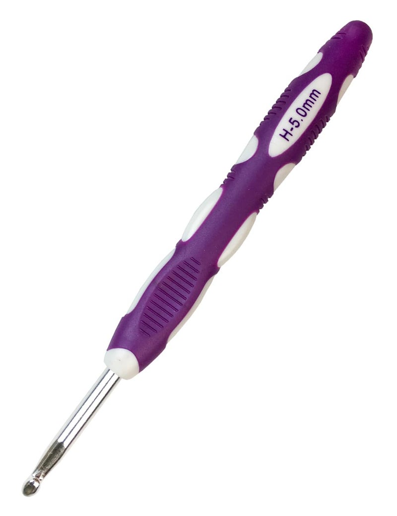 Mdoker Size H/8(5mm) Crochet Hook,Extra Long Crochet Hooks Needles for Arthritic Hands,Ergonomic Grip Soft Handles for Beginners and Experiecced Crochet Lover,Comfortable/Smooth/Ergonomic - Image 1
