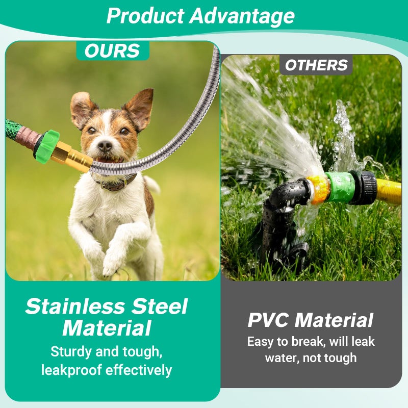 AnyEasy 304 Stainless Steel Metal Short Garden Hose Flexible, Portable & Lightweight Kink Free Garden Water Outdoor Hose (3 ft) - Image 3