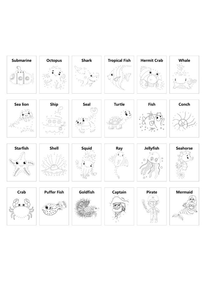 Capstro Dot to Dot Coloring Book for Kids – 50 Connect the Dots Activity Pages with Ocean -Themed, Number Connection Puzzles, Coloring Activity Book, Fine Motor Skills Practice - Image 4