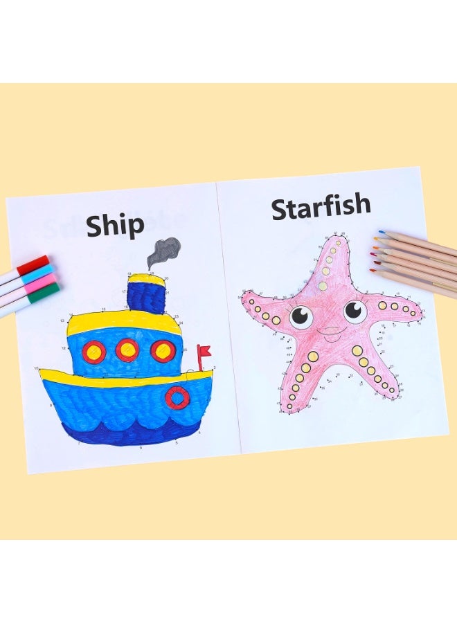 Capstro Dot to Dot Coloring Book for Kids – 50 Connect the Dots Activity Pages with Ocean -Themed, Number Connection Puzzles, Coloring Activity Book, Fine Motor Skills Practice - Image 5