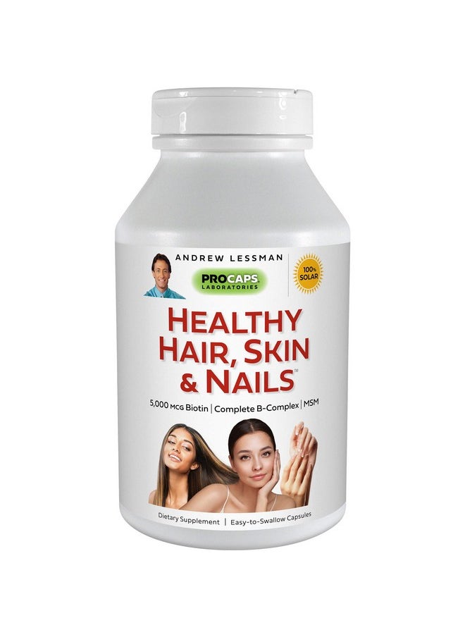 Andrew Lessman - Healthy Hair Skin & Nails 240 Capsules 5000 Mcg High Bioactivity Biotin Msm Full B Complex Promotes Beautiful Hair Skin And Strong Nails No Additives. Easy To Swallow Capsules - Image 1