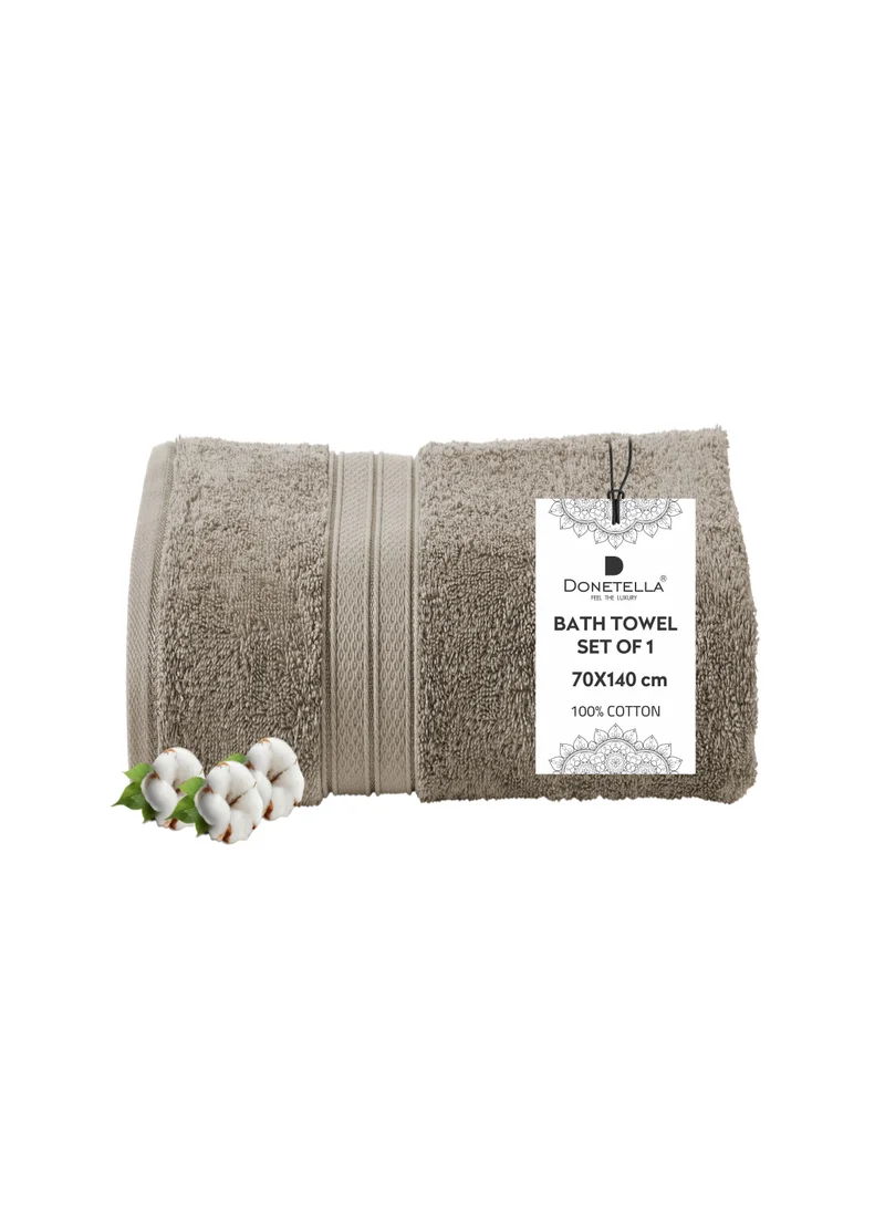 Donetella Premium 100 % Combed Cotton 1-Pcs Bath Towel(70 X 140 CM) 600 GSM Large Towel, Highly Absorbent, Quick Dry,Best Towel for Bathroom, Spa And Hotel