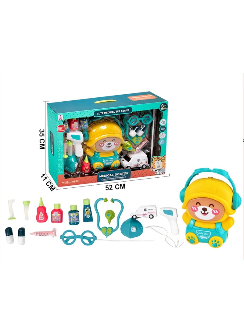 Cute  Doctor Set for Kids - Includes Stethoscope and Thermometer - Educational Role-Play Medical Kit - Model 61059 - Image 1