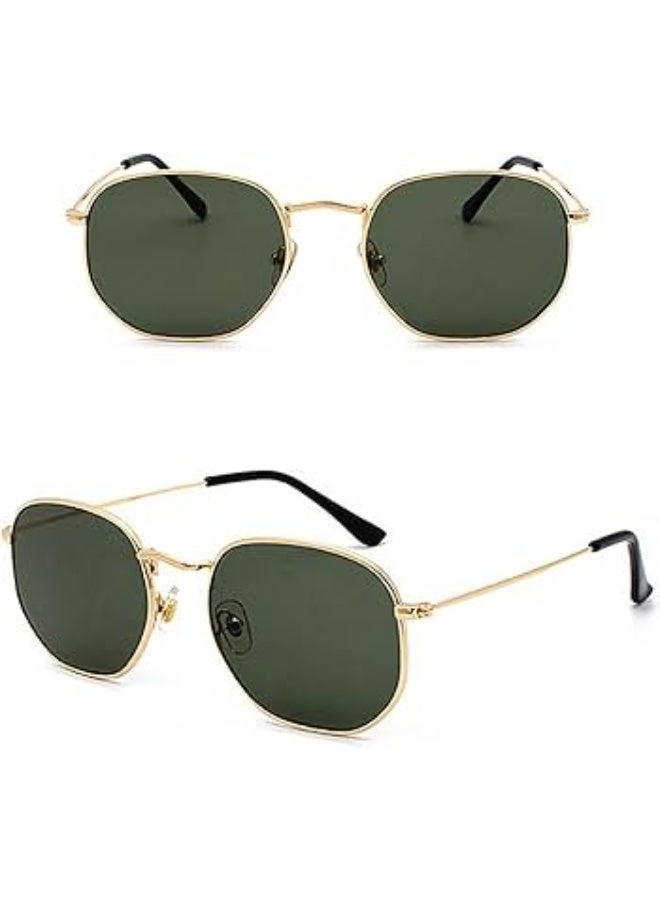 POLITE Hexagonal 3548 Men Women Sunglasses Gold - Image 2
