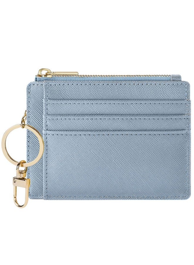Sodsay 2 Pack Card Case Slim Front Pocket Wallet for Women Credit Card Holder with Keychain(CH Blue Gold) - Image 1
