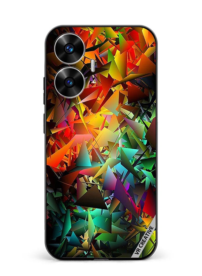VR CREATIVE Protective Case Cover For Realme C55 Abstract Design Multicolour - Image 1