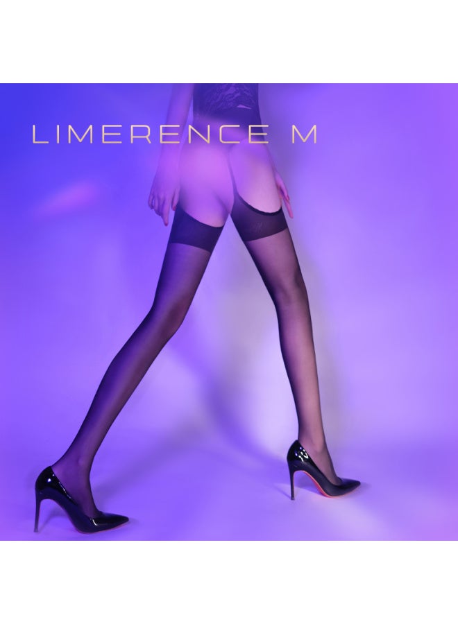 Limerence M Laimi Runsi Four-way Crotchless Stockings, Ultra-thin Suspender Stockings, Silky Lace Pantyhose, White - Image 5