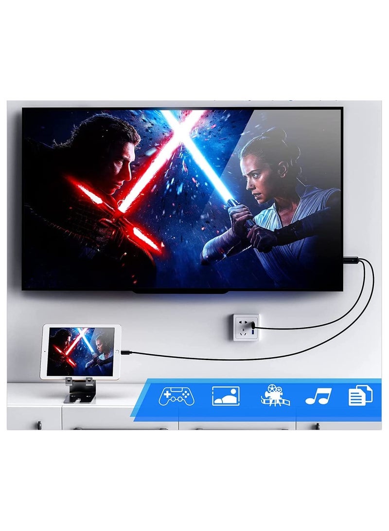 CATANES Lightning Male to HDMI Cable for iPhone 14 pro max and 13 pro max Black - Image 4