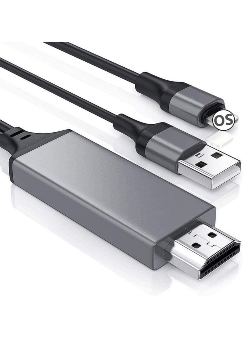 CATANES Lightning Male to HDMI Cable for iPhone 14 pro max and 13 pro max Black - Image 2