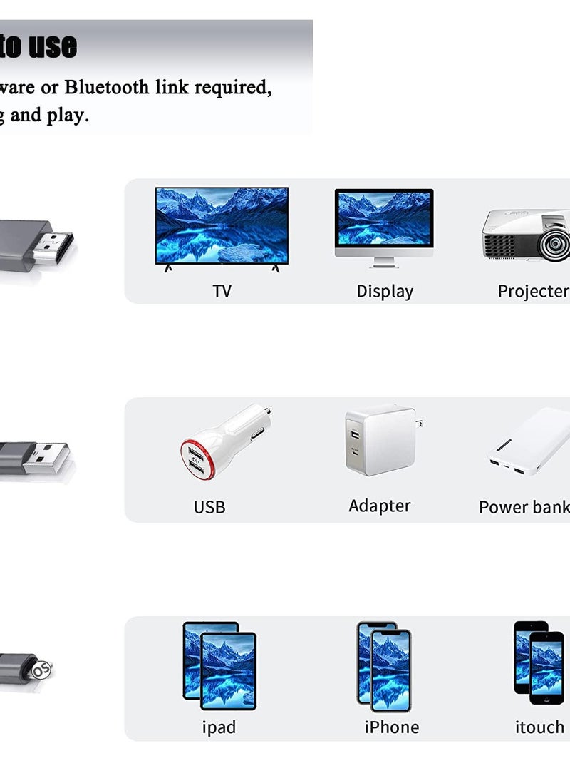 CATANES Lightning Male to HDMI Cable for iPhone 14 pro max and 13 pro max Black - Image 3