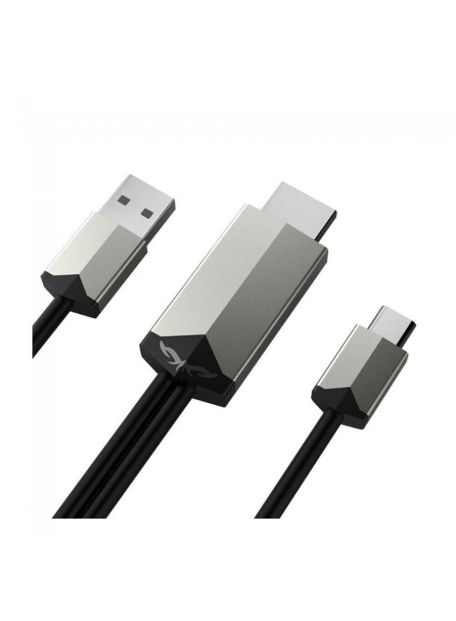 كابل Lightning ذكر إلى HDMI لجهاز iPhone 14 برو ماكس و 13 برو ماكس أسود - Image 2