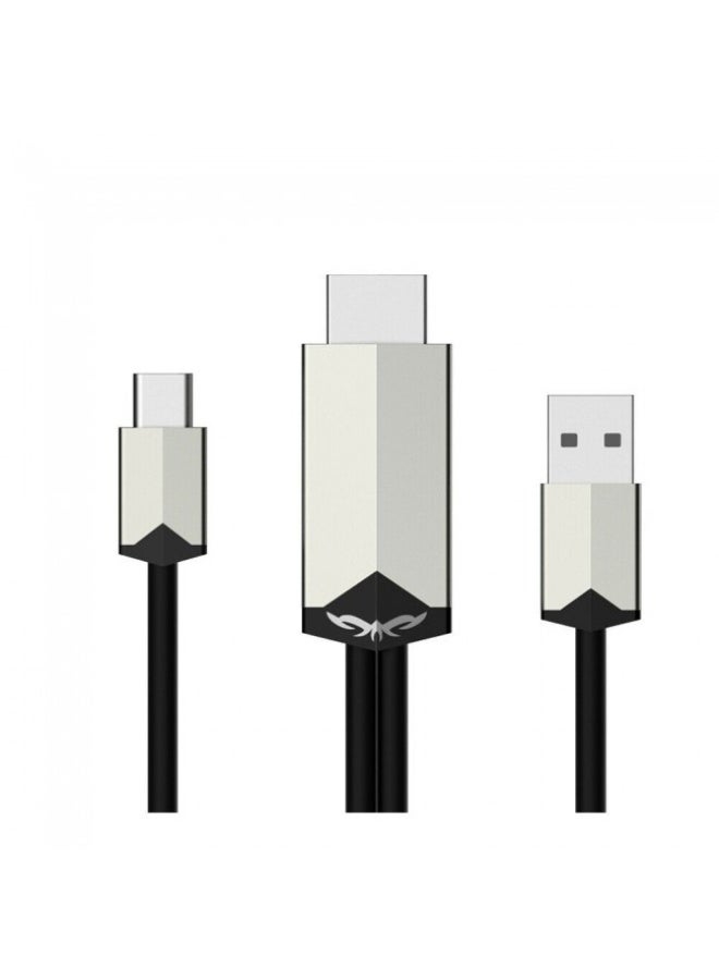 كابل Lightning ذكر إلى HDMI لجهاز iPhone 14 برو ماكس و 13 برو ماكس أسود - Image 1
