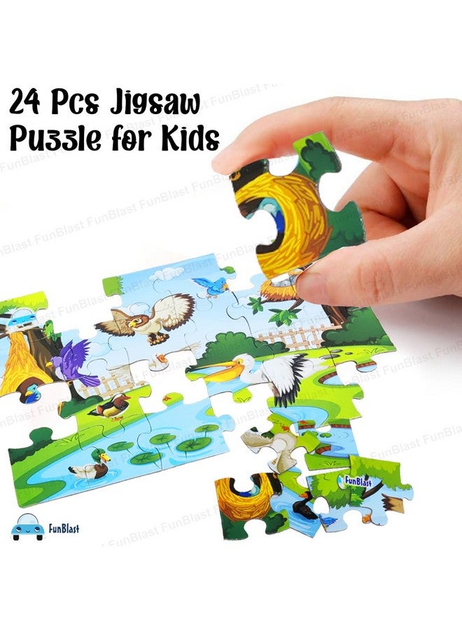 فنبلاست لعبة تركيب الصور المقطوعة على شكل طائر من فن بلاست للأطفال من عمر 3 إلى 5 سنوات - 24 قطعة (متعددة الألوان، مقاس 30×22 سم) - Image 3